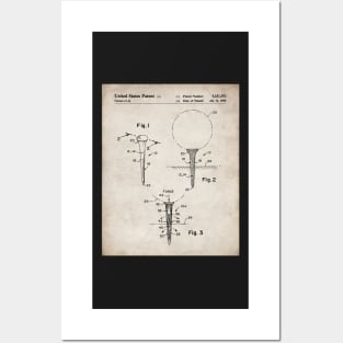 Golf Tee Patent - Golfing Fan Golfer Gift Art - Antique Posters and Art